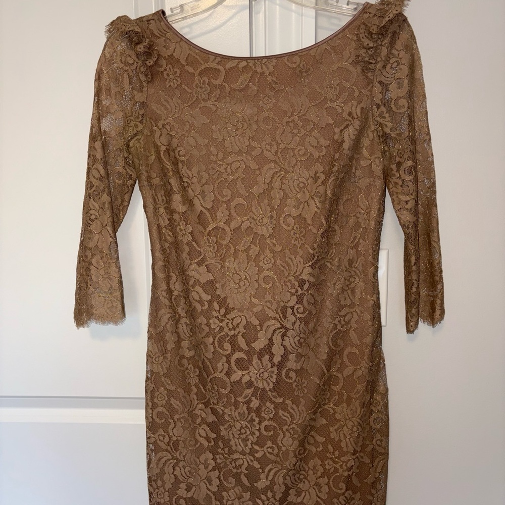 Jessica Simpson Lace Mini Dress in Brown